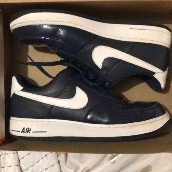Nike Air Force 1 navy leather 2011 - Picture 1 of 3